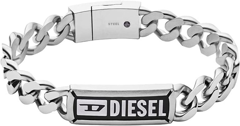 Bracelet chaîne façon gourmette pour homme Diesel en acier inoxydable DX1243040