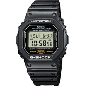 Montre Casio G-Shock noire avec bracelet en caoutchouc DW-5600E-1VER