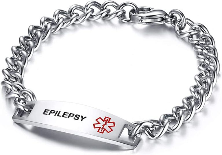 Bracelet chaîne pour homme d'alerte médicale spécial Epilepsie